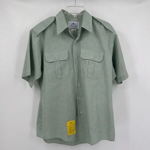 DSCP Mens Garrison‎ Collection Size 16.5 Short Sleeve Military Shirt Size Green